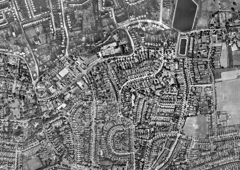 Post-War 1947 London Aerial Map - Ealing