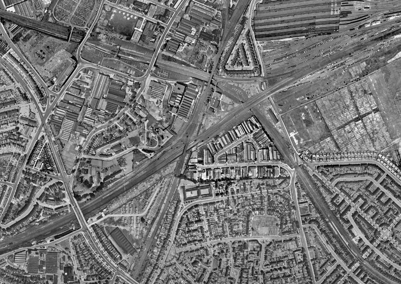 Post-War 1947 London Aerial Map - White City