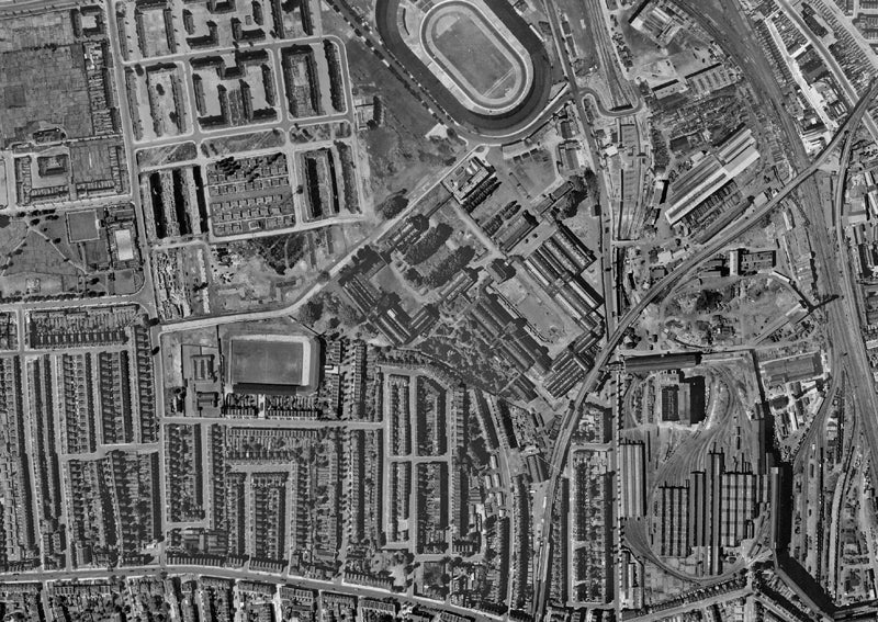 Post-War 1947 London Aerial Map - White City