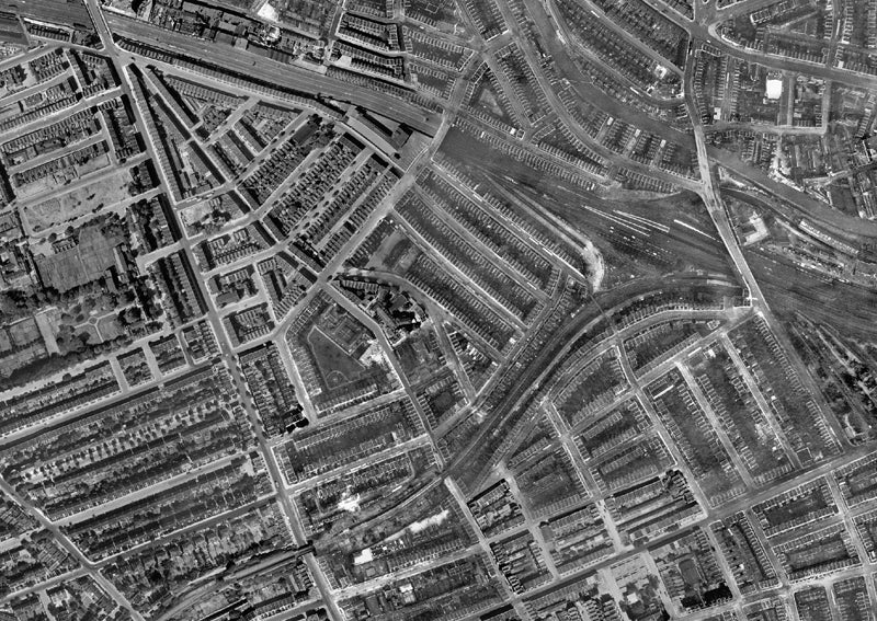 Post-War 1947 London Aerial Map - Bayswater