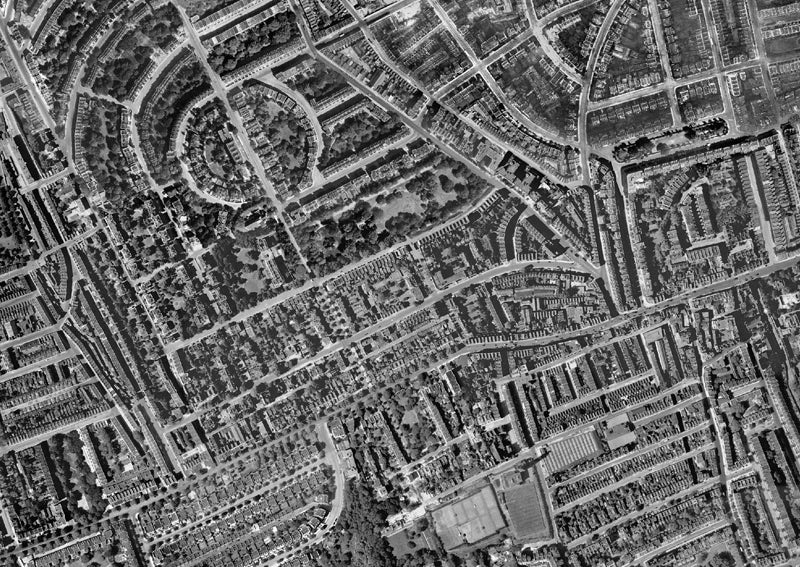Post-War 1947 London Aerial Map - Bayswater