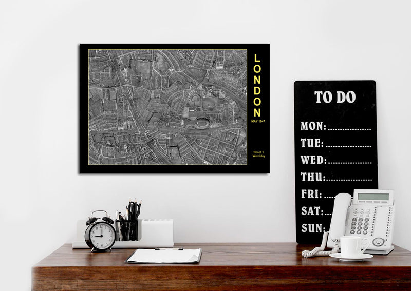 1947 Post-War London Aerial Map - Wembley