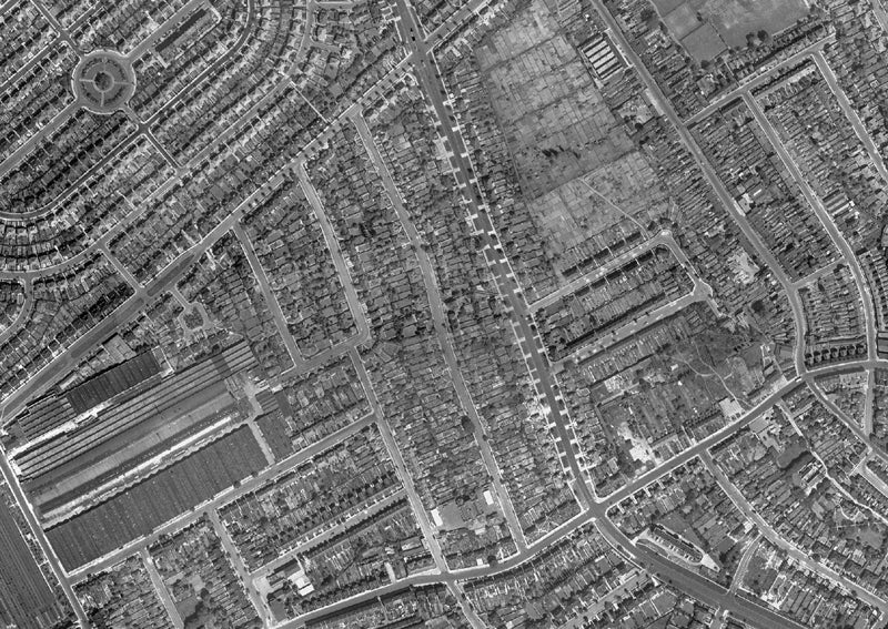 Post-War 1947 London Aerial Map - Camden