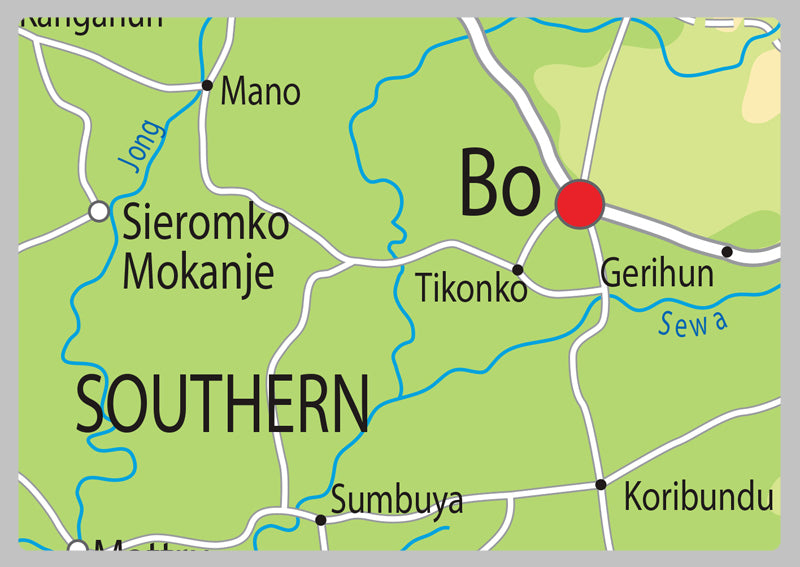 Physical Map of Sierra Leone - The Oxford Collection