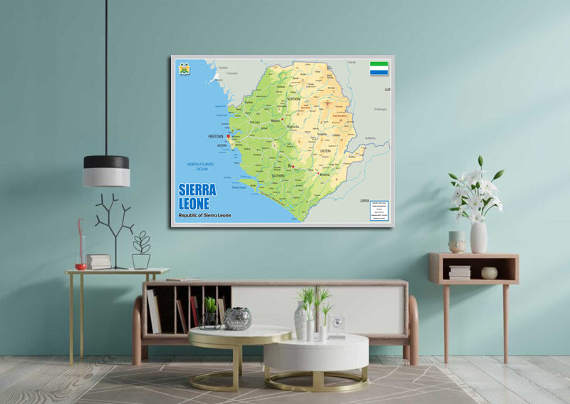 Physical Map of Sierra Leone - The Oxford Collection