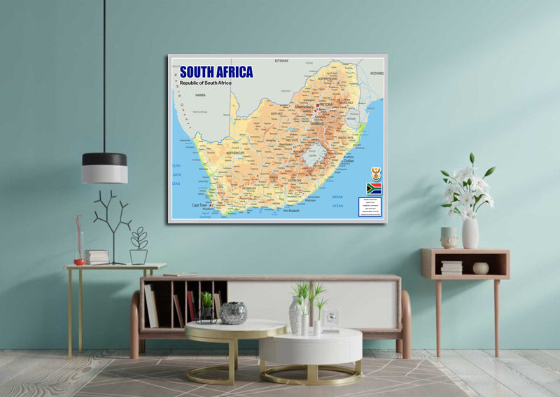 Physical Map of South Africa - The Oxford Collection