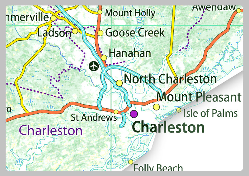 South Carolina Physical State Map