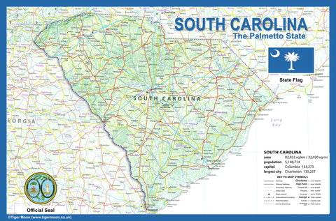 South Carolina Physical State Map I Love Maps SouthCarolinaHero Large 