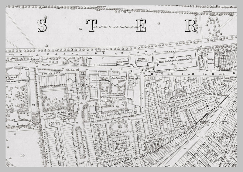 London 1872 Ordnance Survey Map - Sheet XLII - South Kensington