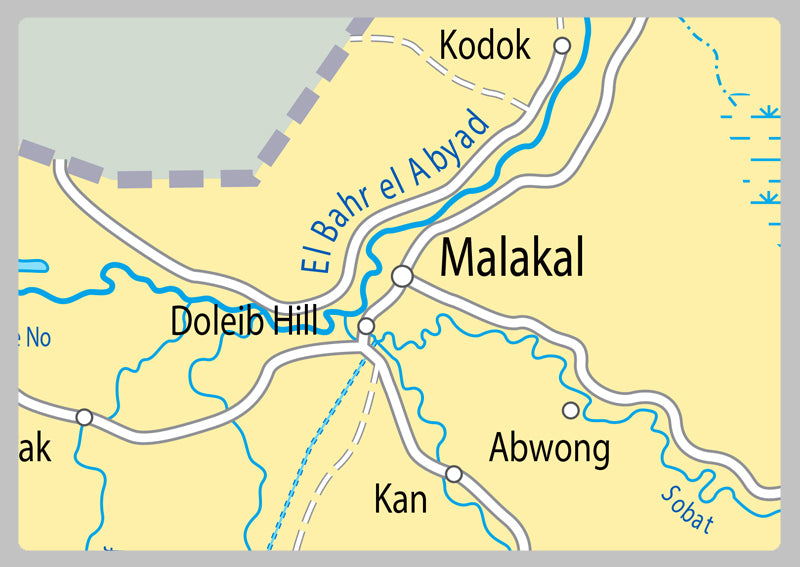 Physical Map of South Sudan - The Oxford Collection