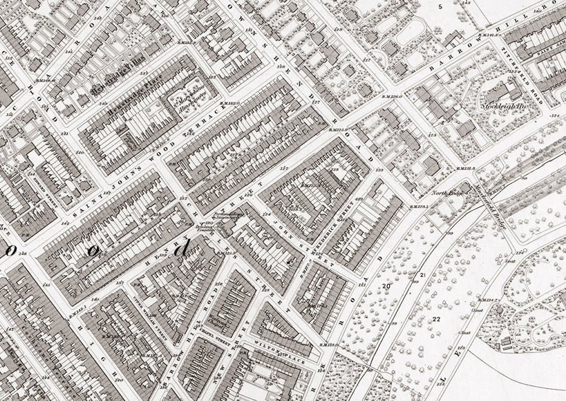 London 1872 Ordnance Survey Map - Sheet XXIV - St John's Wood