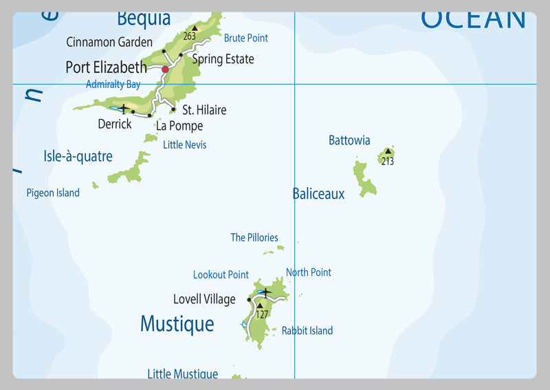 Physical Map of St Vincent - The Oxford Collection– I Love Maps