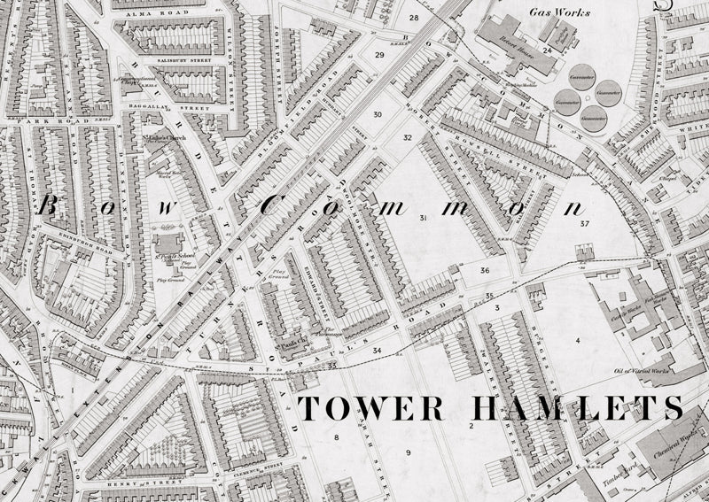 London 1872 Ordnance Survey Map - Sheet XXXVII - Stepney | I Love Maps