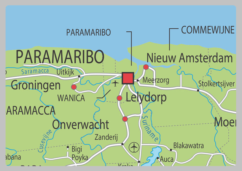 Physical Map of Suriname The Oxford Collection I Love Maps