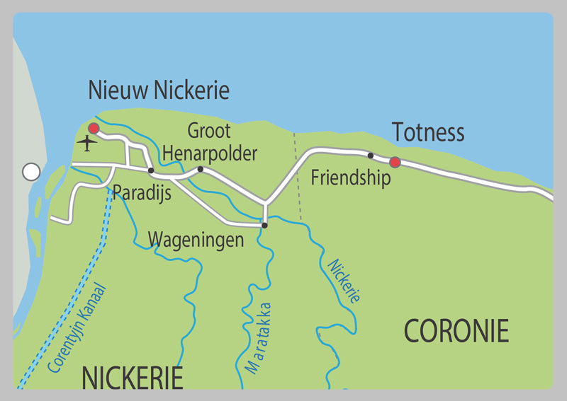 Physical Map of Suriname - The Oxford Collection