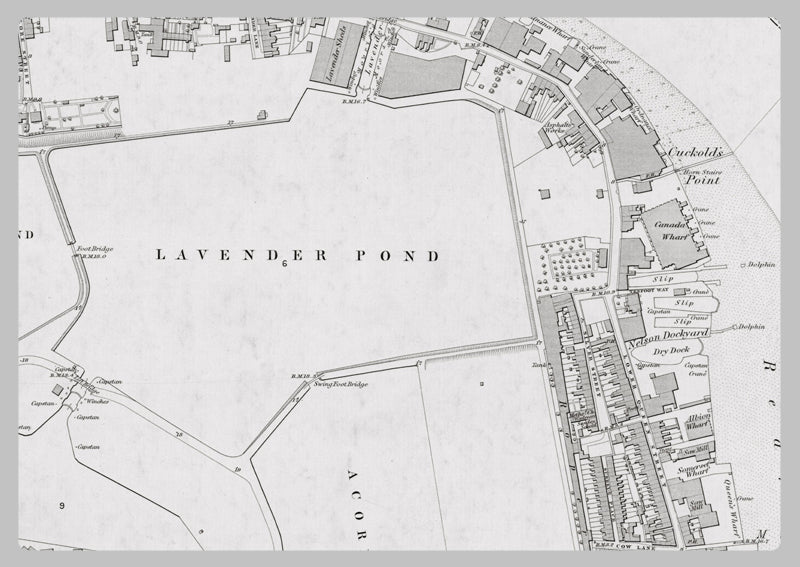 London 1872 Ordnance Survey Map - Sheet XLVI - Surrey Docks