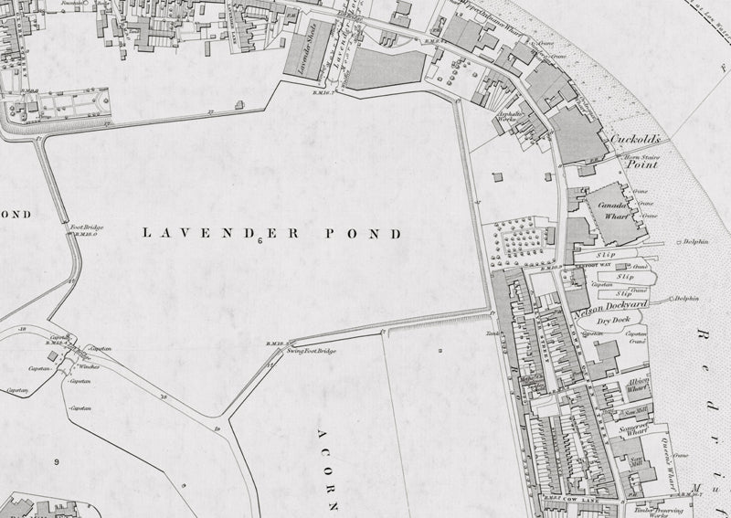 London 1872 Ordnance Survey Map - Sheet XLVI - Surrey Docks
