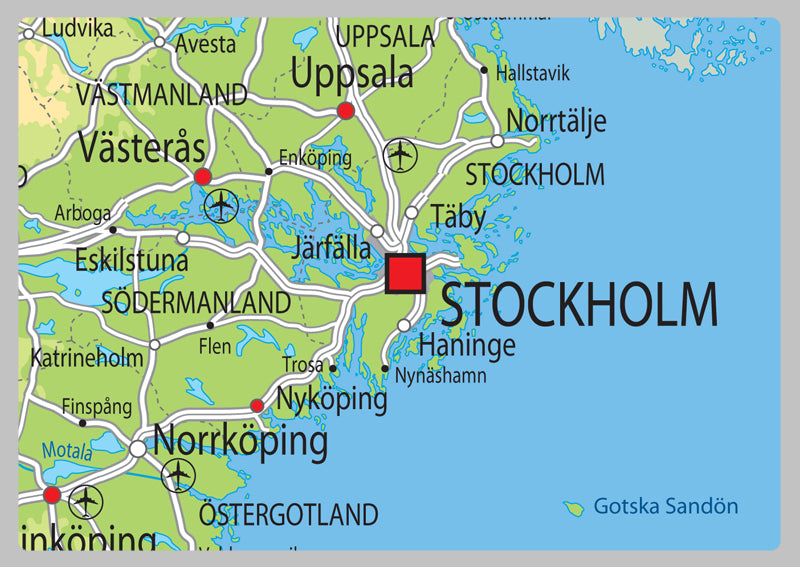 Sweden Physical Map