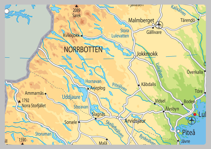 Sweden Physical Map