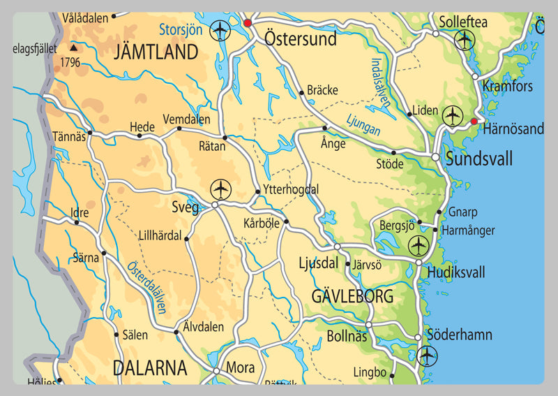 Sweden Physical Map