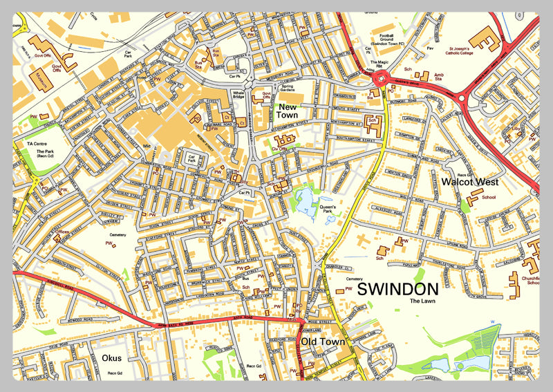 Swindon Street Map