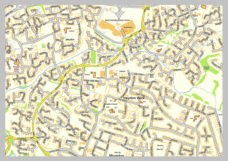 Swindon Street Map