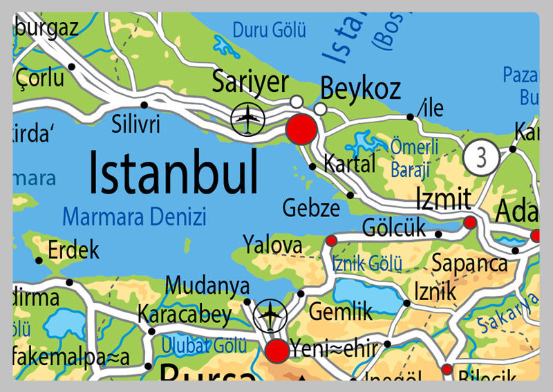 Physical Map of Turkey - The Oxford Collection