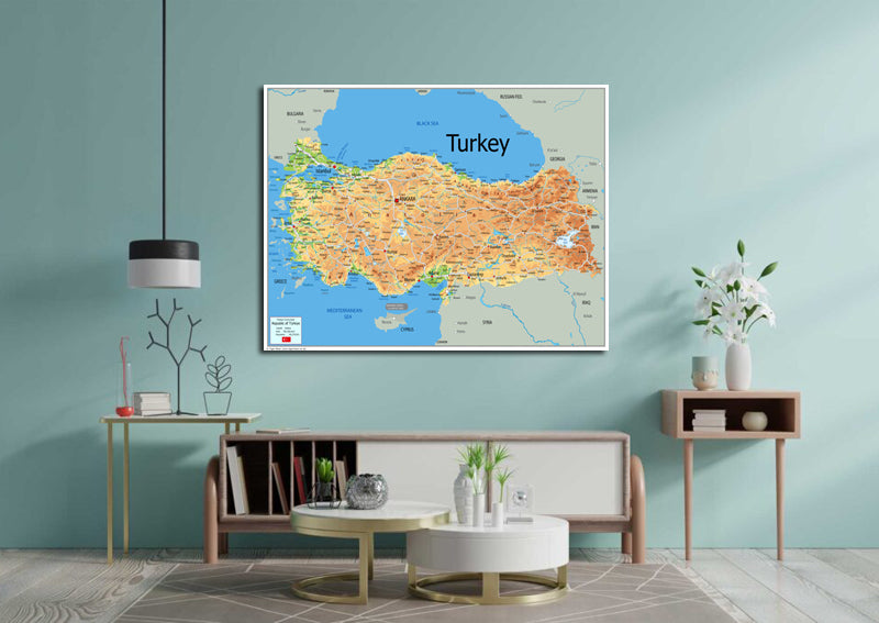 Physical Map of Turkey - The Oxford Collection