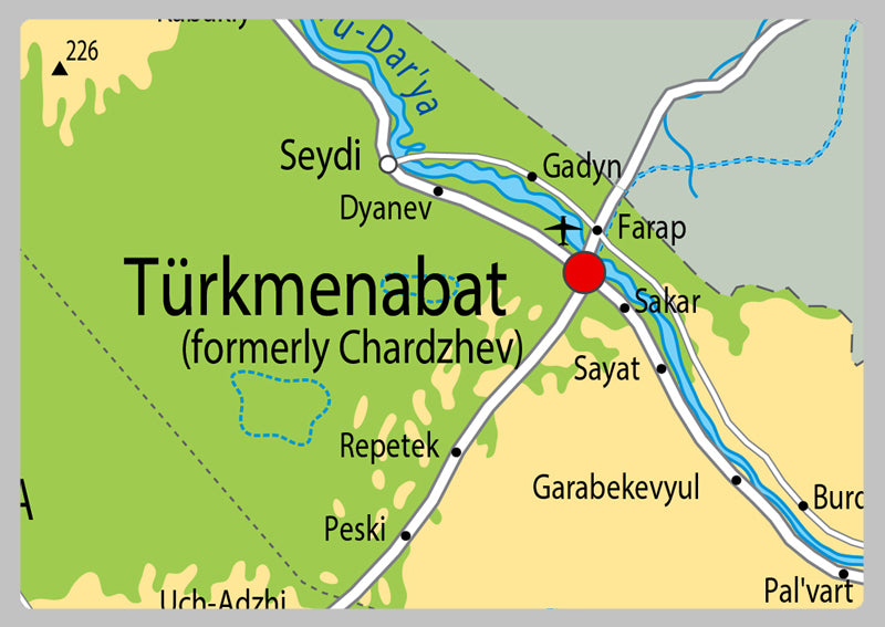 Physical Map of Turkmenistan - The Oxford Collection