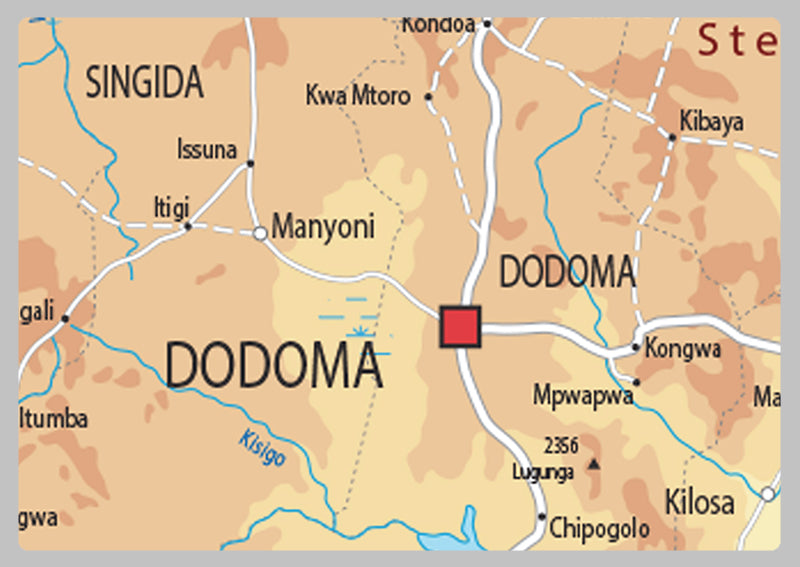 Physical Map of Tanzania - The Oxford Collection