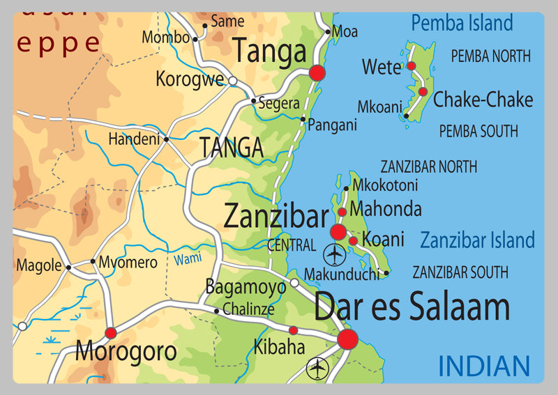 Tanzania Physical Map
