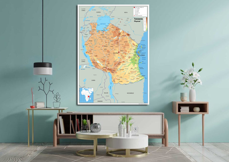 Tanzania Physical Map