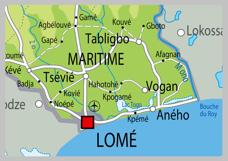 Physical Map of Togo - The Oxford Collection