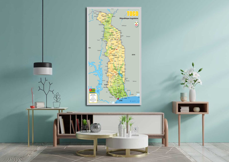 Physical Map of Togo - The Oxford Collection