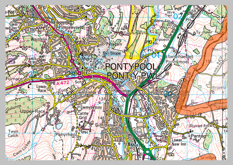 Torfaen County Map