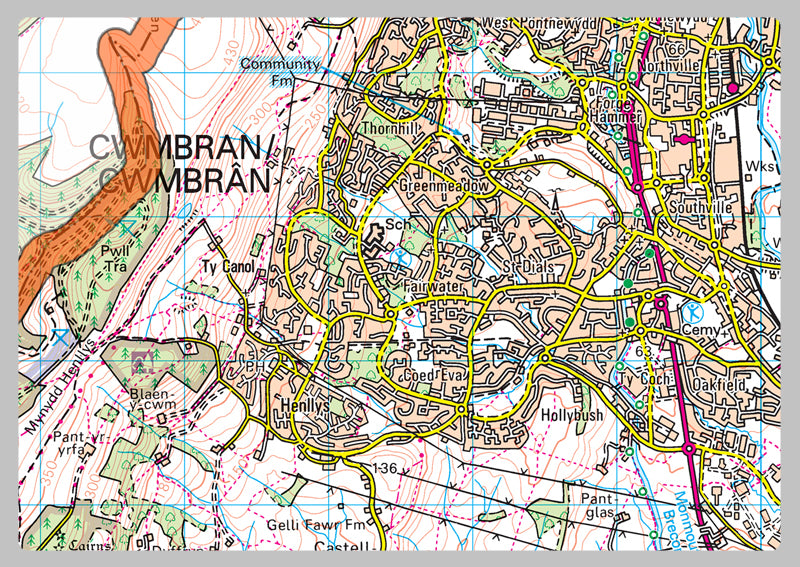 Torfaen County Map