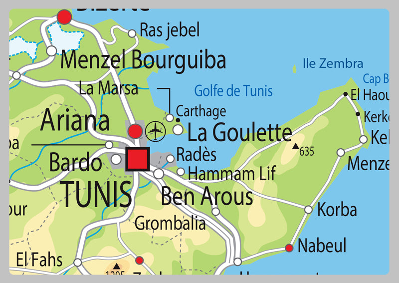 Physical Map of Tunisia - The Oxford Collection