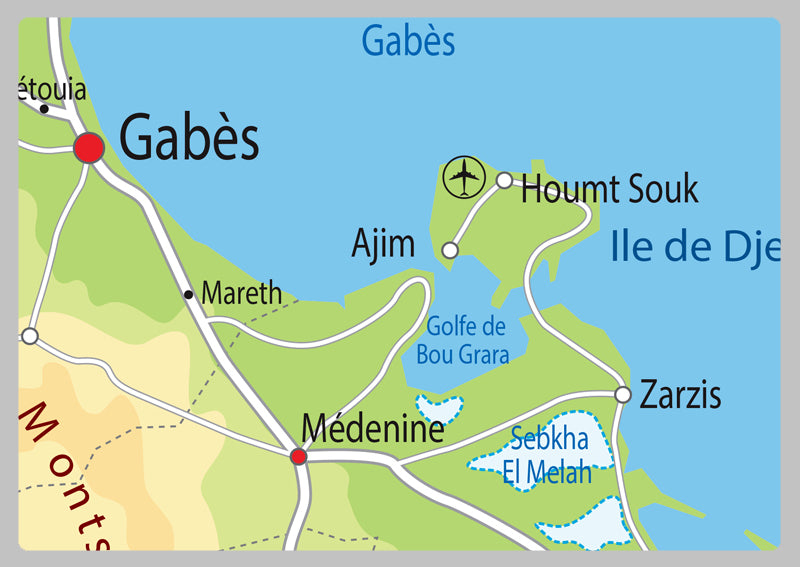 Physical Map of Tunisia - The Oxford Collection