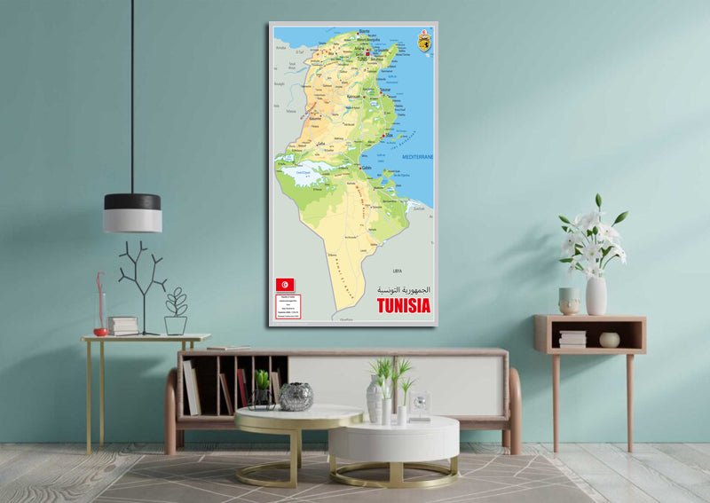 Physical Map of Tunisia - The Oxford Collection