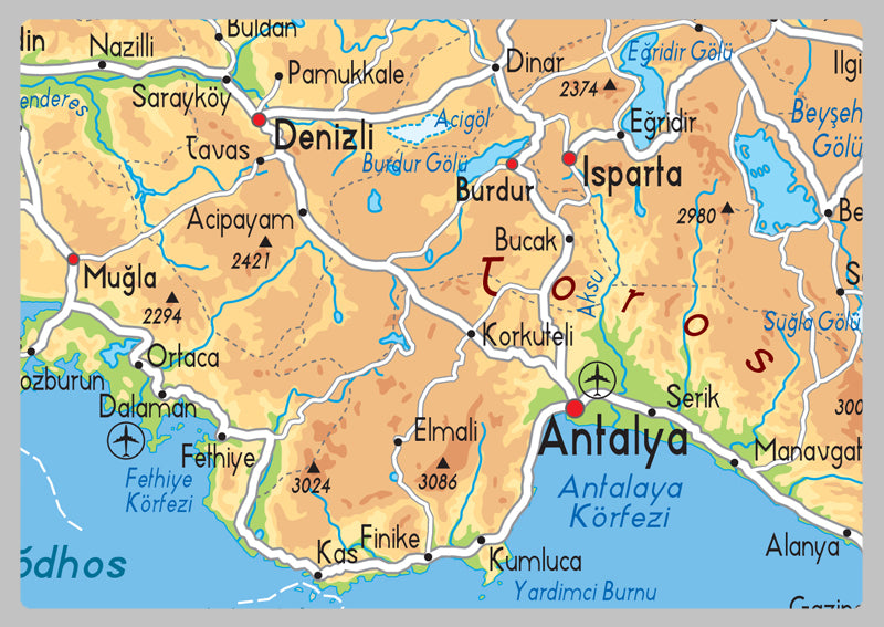 Turkey Physical Map