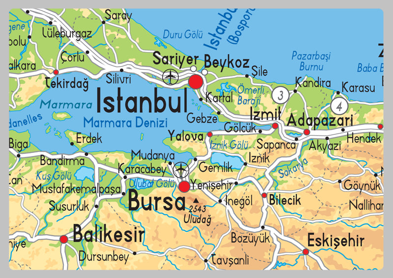 Turkey Physical Map