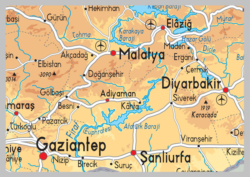 Turkey Physical Map
