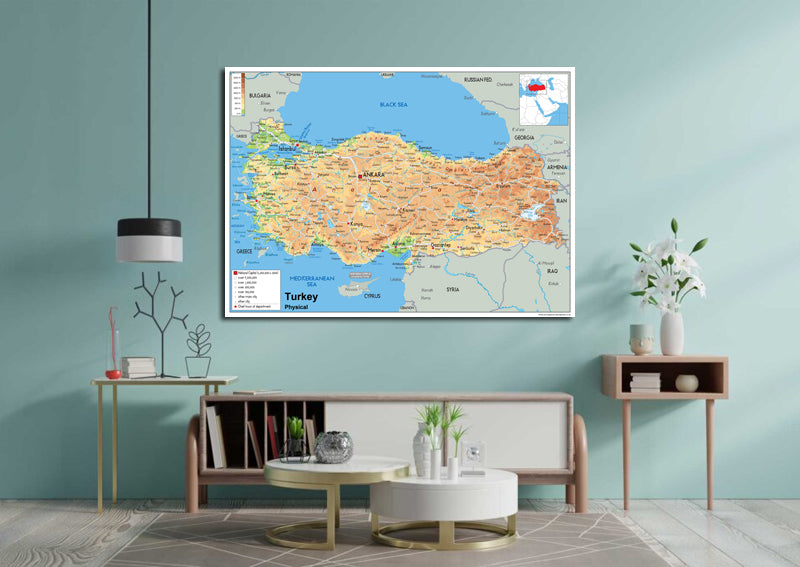 Turkey Physical Map