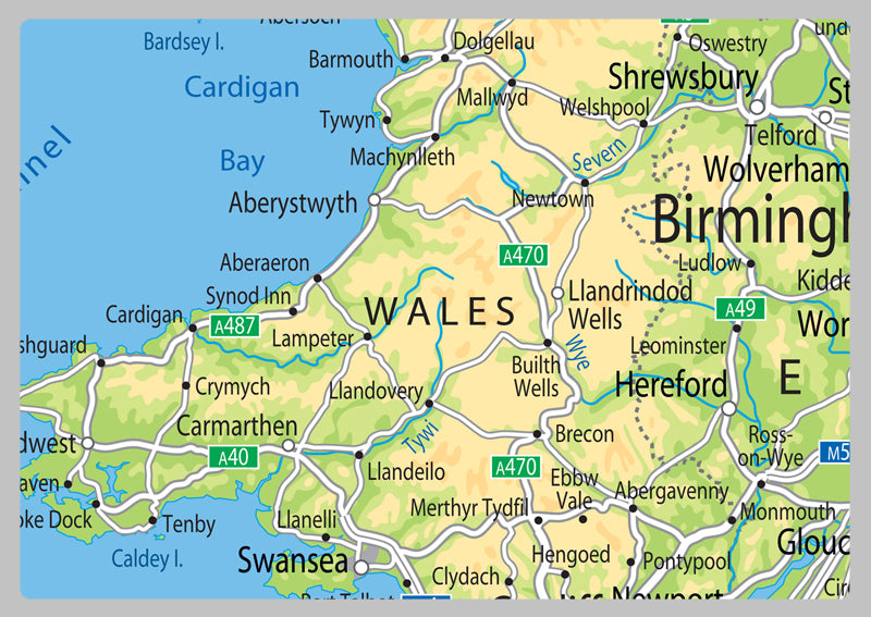 United Kingdom Physical Map