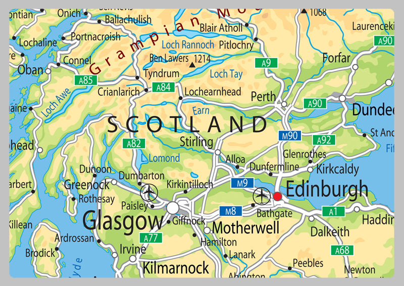 United Kingdom Physical Map