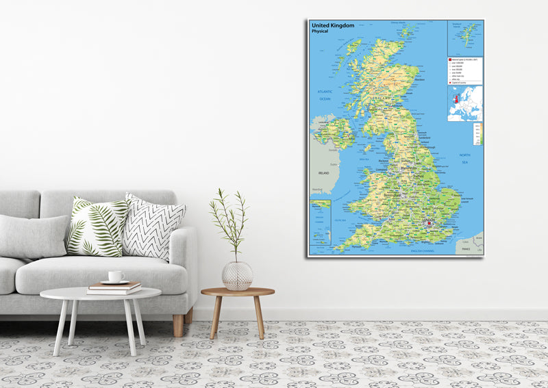 United Kingdom Physical Map