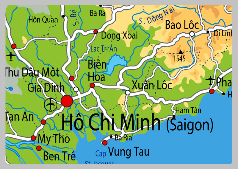 Physical Map of Vietnam - The Oxford Collection