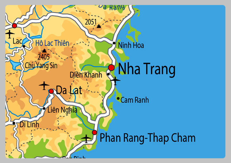 Physical Map of Vietnam - The Oxford Collection