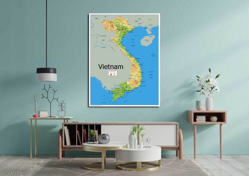 Physical Map of Vietnam - The Oxford Collection
