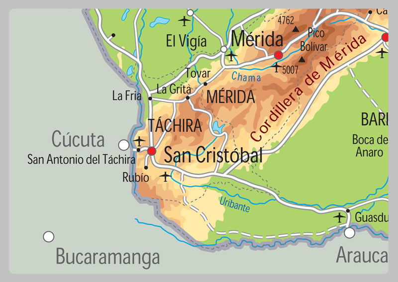 Venezuela Physical Map